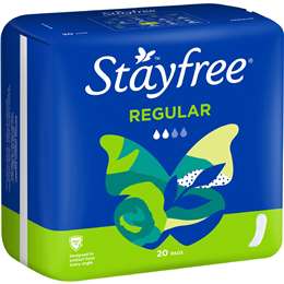 Stayfree Regular Pads No Wings 20 pack