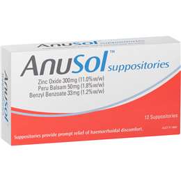 Anusol Haemorrhoidal Suppositories 12 pack