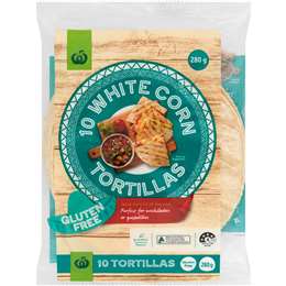 Woolworths Free From Gluten Ingredients Tortilla Corn 280g