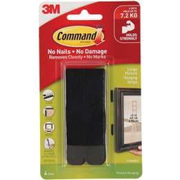 3M Command Picture Hanging Strips Large Black each