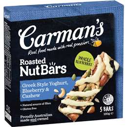 Carman's Nut Bars Greek Style Yoghurt Blueberry & Cashew 5 pack