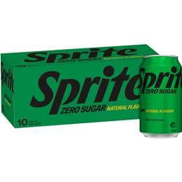 Sprite Zero Sugar Lemonade Soft Drink Cans 375mL x 10 pack