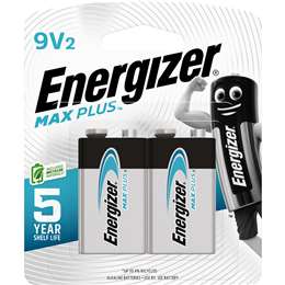 Energizer Max Plus High Performance 9V Alkaline Battery 2 pack