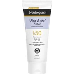 Neutrogena SPF 50 Ultra Sheer Face Sunscreen Lotion 88mL