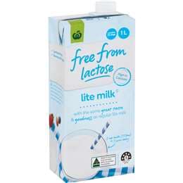 Woolworths Free From Lactose Lite Long Life Milk 1L
