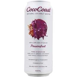 Cococoast Natural Coconut Water Passionfruit 500mL