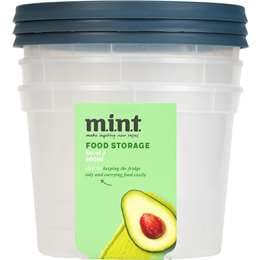 MINT Food Storage Containers 600mL x 3 pack