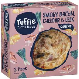 Ruffie Smoky Bacon Leek & Cheddar Quiche 2 pack