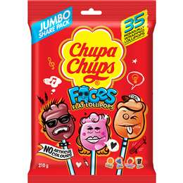 Chupa Chups Faces Flat Lollipops 35 pack