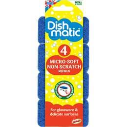 Dishmatic Micro Soft Non Scratch Refills 4 pack