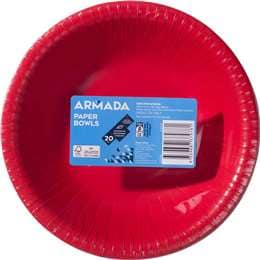 Armada Paper Bowls Coloured Assorted 20 pack