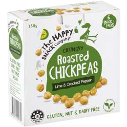 The Happy Snack Company Roasted Chickpeas Lime & Cracked Pepper 6 pack