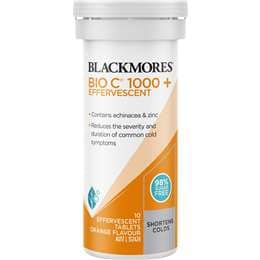 Blackmores Bio C 1000mg Echinacea + Zinc Effervescent Tablets 10 pack