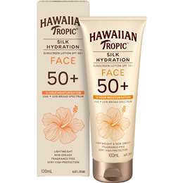 Hawaiian Tropic SPF 50+ Silk Hydration Face Sunscreen Lotion 100mL
