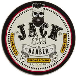 Jack The Barber Strong Pomade Mens Hair Styler High Shine Finish 95g
