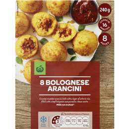 Woolworths Bolognese Arancini 8 Pack 240g