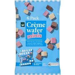Woolworths Creme Wafer Mini Biscuits 6 pack