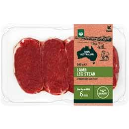 Woolworths Lamb Leg Steak 540g