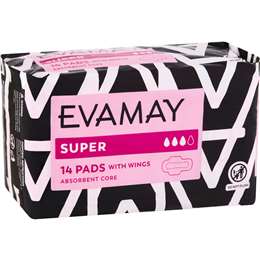Evamay Pads With Wings Super 14 pack