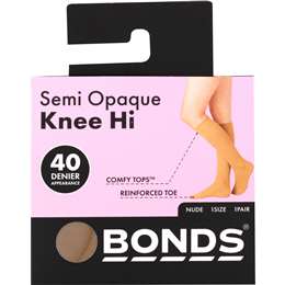 Bonds Comfy Tops Semi Opaque Knee High Nude 1 Size each
