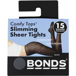 Bonds Comfy Tops Slimming Sheer Tights Black Lge each