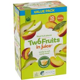 Woolworths Two Fruits In Juice 10 pack