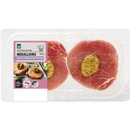 Woolworths Cook Pork Medallions Garlic & Herb Stuffing 300g