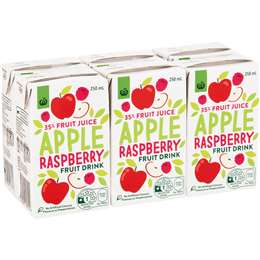 Woolworths Apple Raspberry Fruit Poppers 250mL x 6 pack