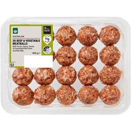 Woolworths &Veg Beef Meatballs With Carrot Celery Tomato & Onion 400g