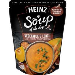 Heinz Soup Of The Day Veg & Lentil Chilli Paprika Pouch 430g