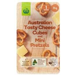 Woolworths Tasty Cheese Cubes & Mini Pretzels 35g