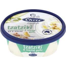 Chris' Dips Tzatziki & Roasted Garlic 200g