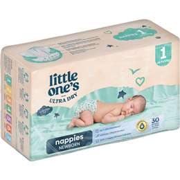 Little One's Ultra Dry Nappies Size 1 Newborn (5+kg) 30 pack