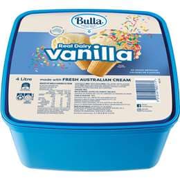 Bulla Ice Cream Vanilla Tub 4L