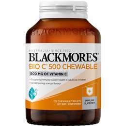 Blackmores Bio C 500mg Chewable Vitamin Immune Support Tablets 125 pack