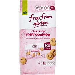 Woolworths Free From Gluten Choc Chip Mini Cookies 8 pack