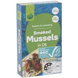 Woolworths Smoked Mussels In Oil 85g