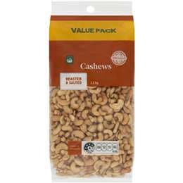 Woolworths Cashews Roasted & Salted 1.2kg