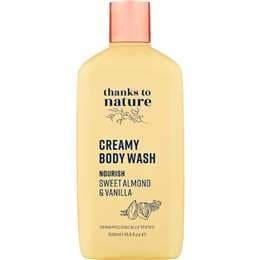 Thanks To Nature Creamy Body Wash Sweet Almond & Vanilla 500mL