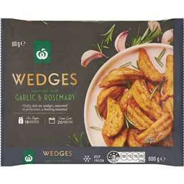 Woolworths Wedges Seasoned With Rosemary & Garlic 600g