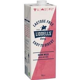 Liddells Lactose Free Skim Long Life Milk 1L