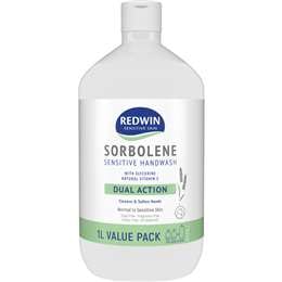 Redwin Sorbolene Sensitive Handwash Dual Action Value Pack 1L