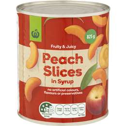 Woolworths Peach Slices In Syrup 825g
