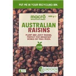 Macro Australian Raisins 400g