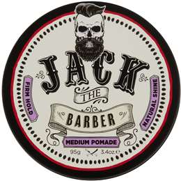 Jack The Barber Medium Pomade Mens Hair Styler Natural Shine 95g