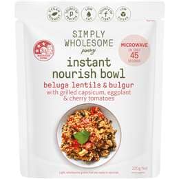 Simply Wholesome Pantry Instant Nourish Bowl Beluga Lentils & Bulgur 220g