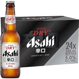 Asahi Super Dry Lager Bottles 330mL x 24 case