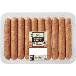 Woolworths 10 Herb & Garlic Beef Sausages 550g