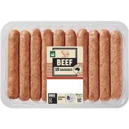 Woolworths 10 Beef Sausages 550g