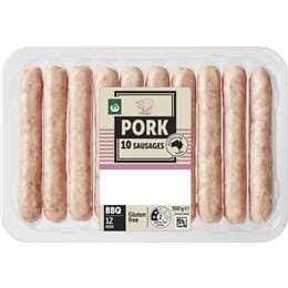 Woolworths 10 Pork Sausages 550g